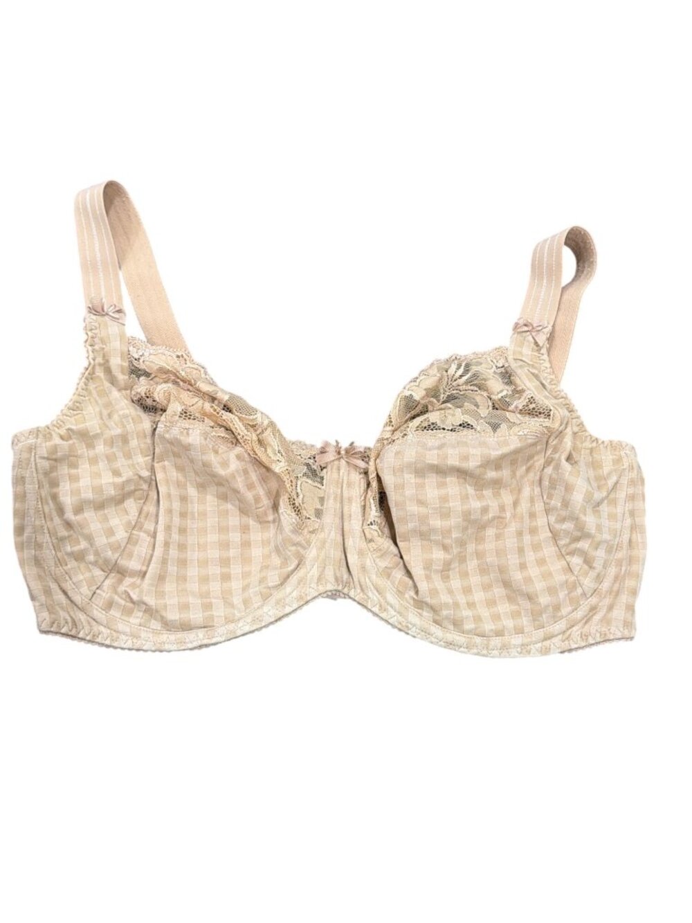 PrimaDonna Madison Full Cup Beige Lace & Check Underwire Bra UK 42E